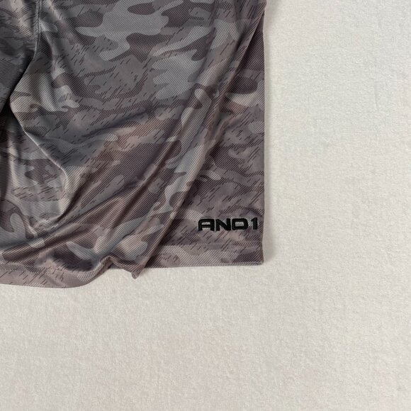 Y2k And1 Camo Grey Basketball Athletic Drawstring Shorts XL - Picture 6 of 8